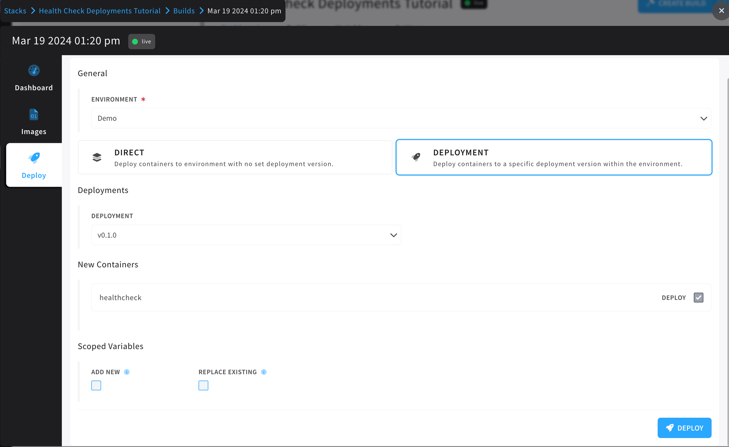 Health Check Stack Deploy