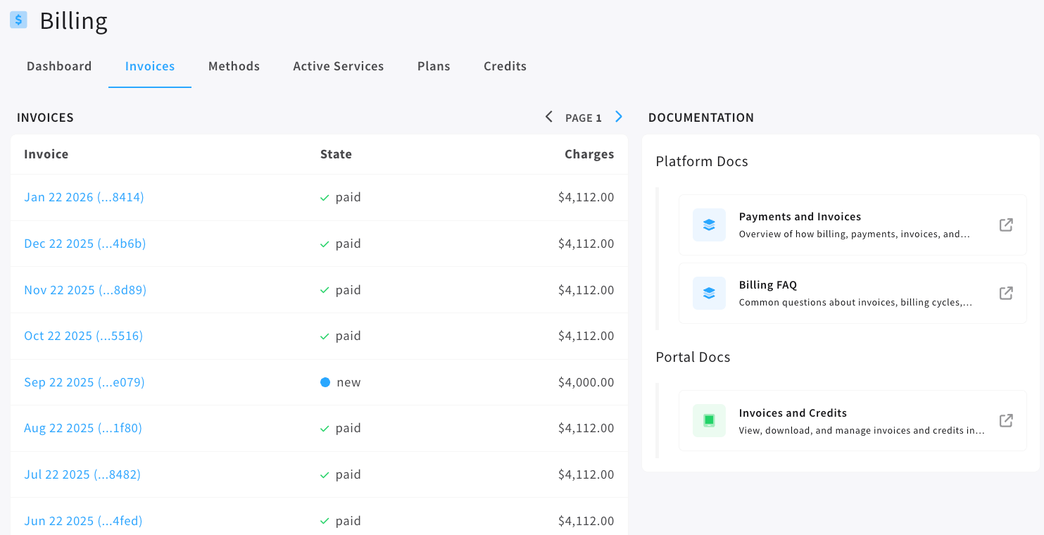 invoices navigation