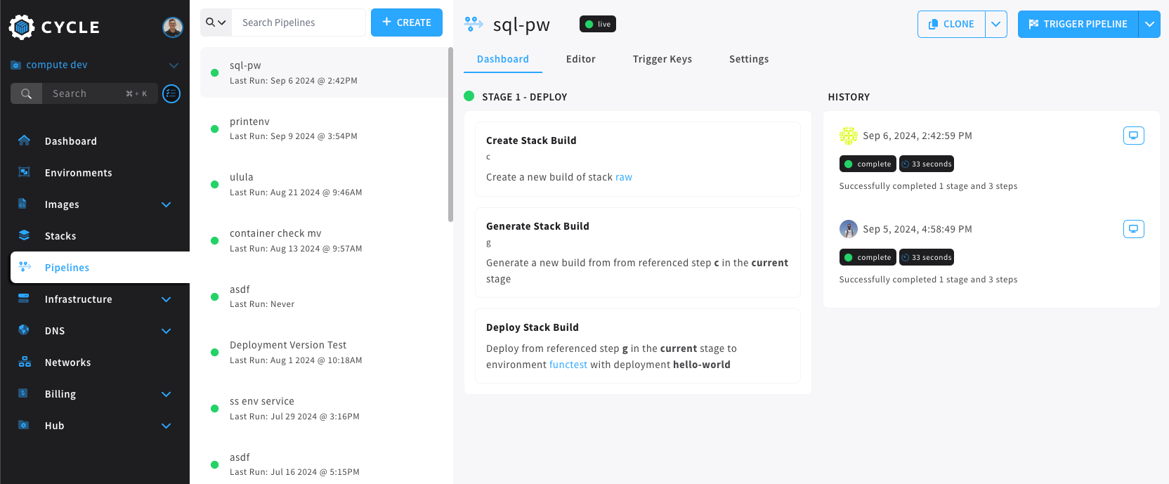 pipeline create navigation