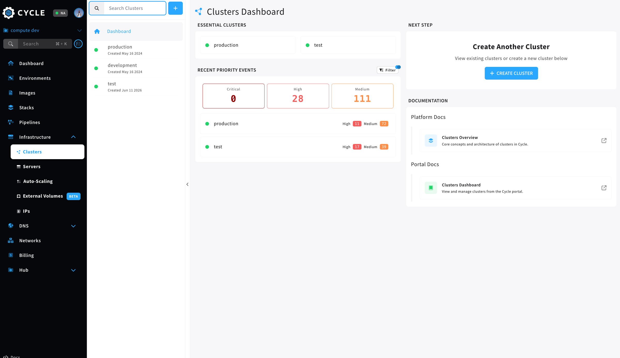 infra-clusters-dashboard