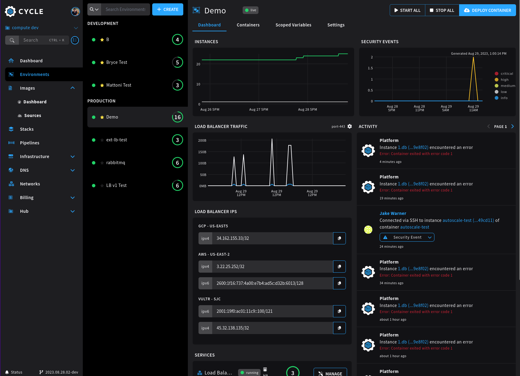 Cycle portal in dark mode