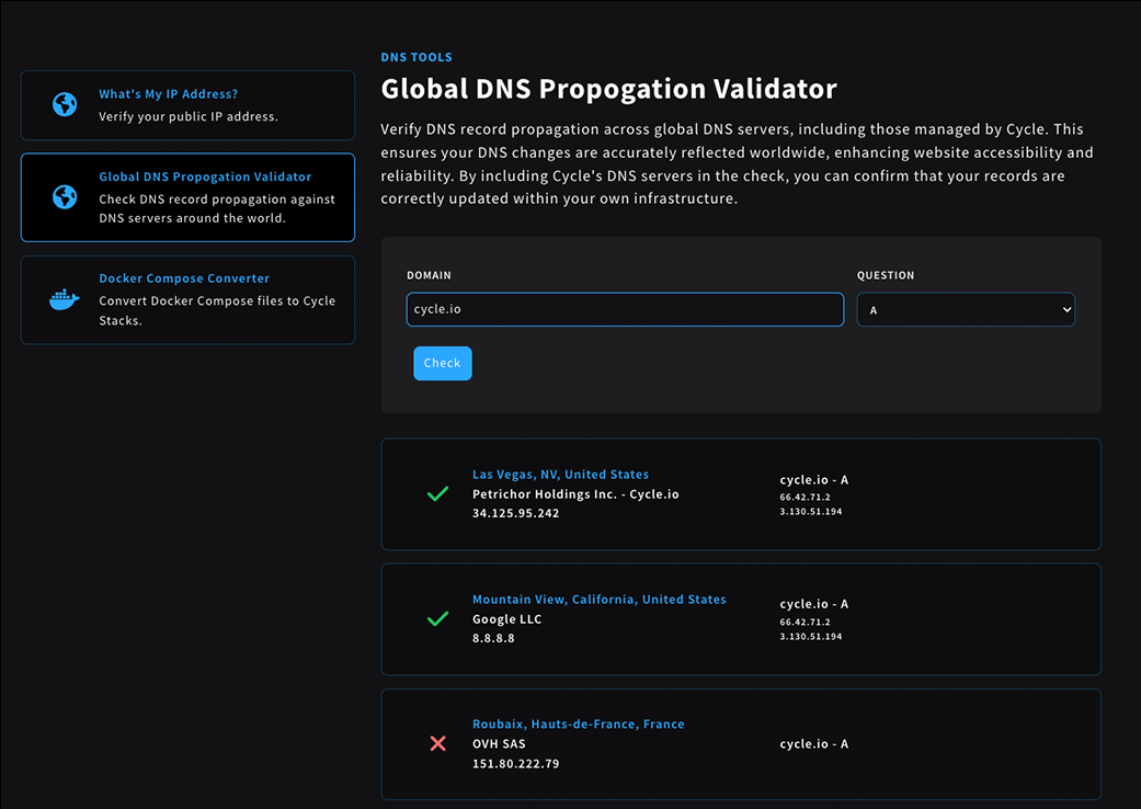 Whats my DNS tool