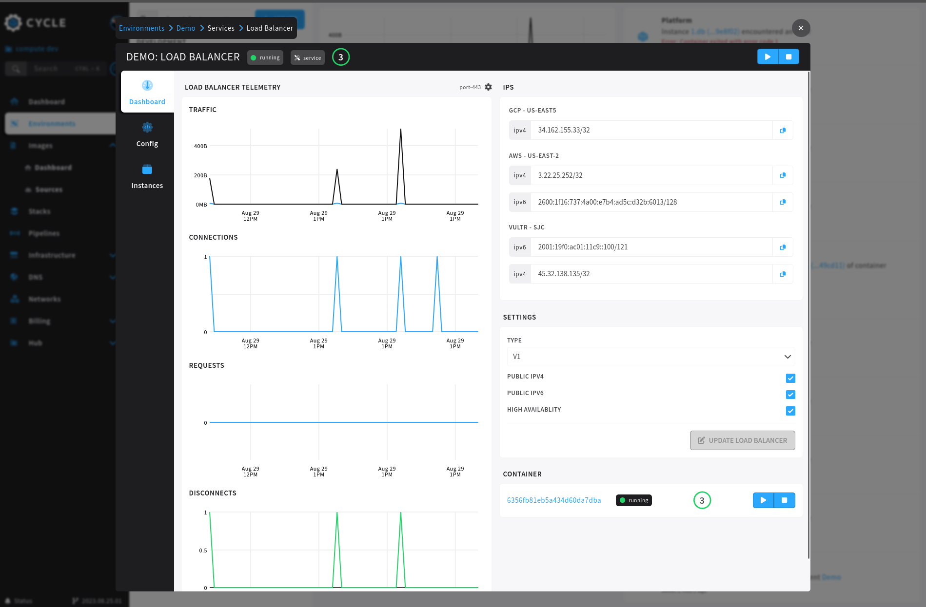 New Portal - Load Balancer graph view