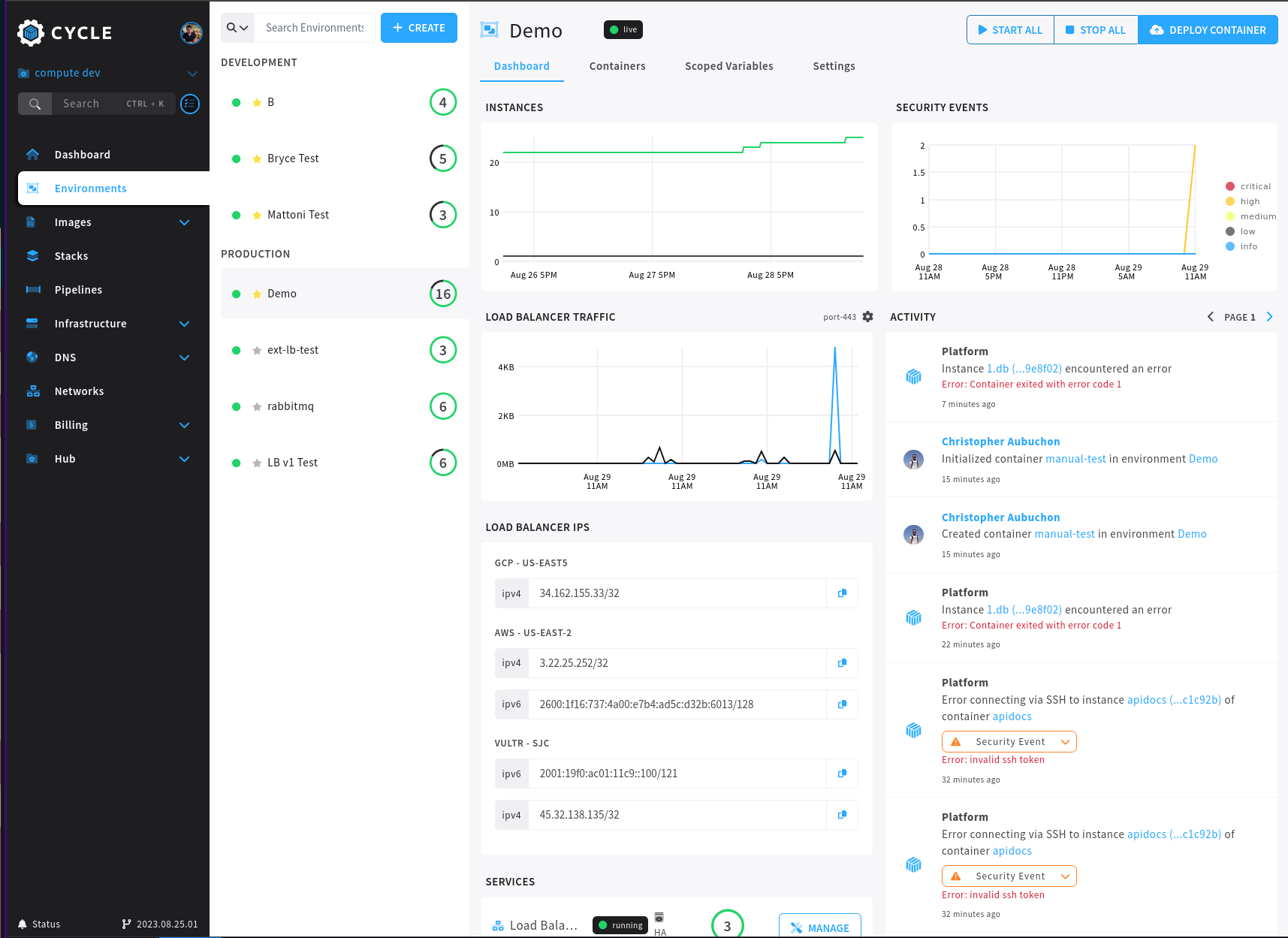 New Portal - Environments View