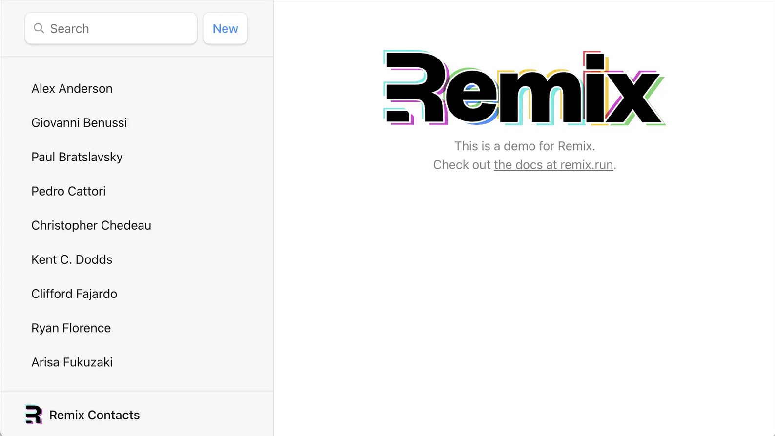 Default Remix landing page in browser