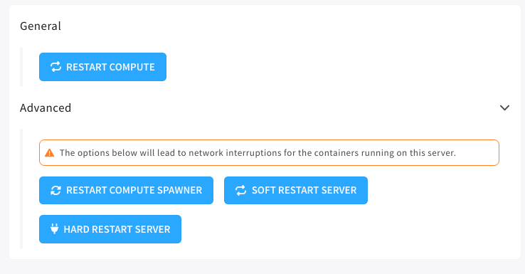 restart server controls
