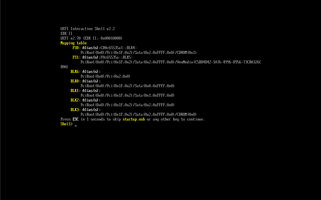 uefi interactive shell prompt