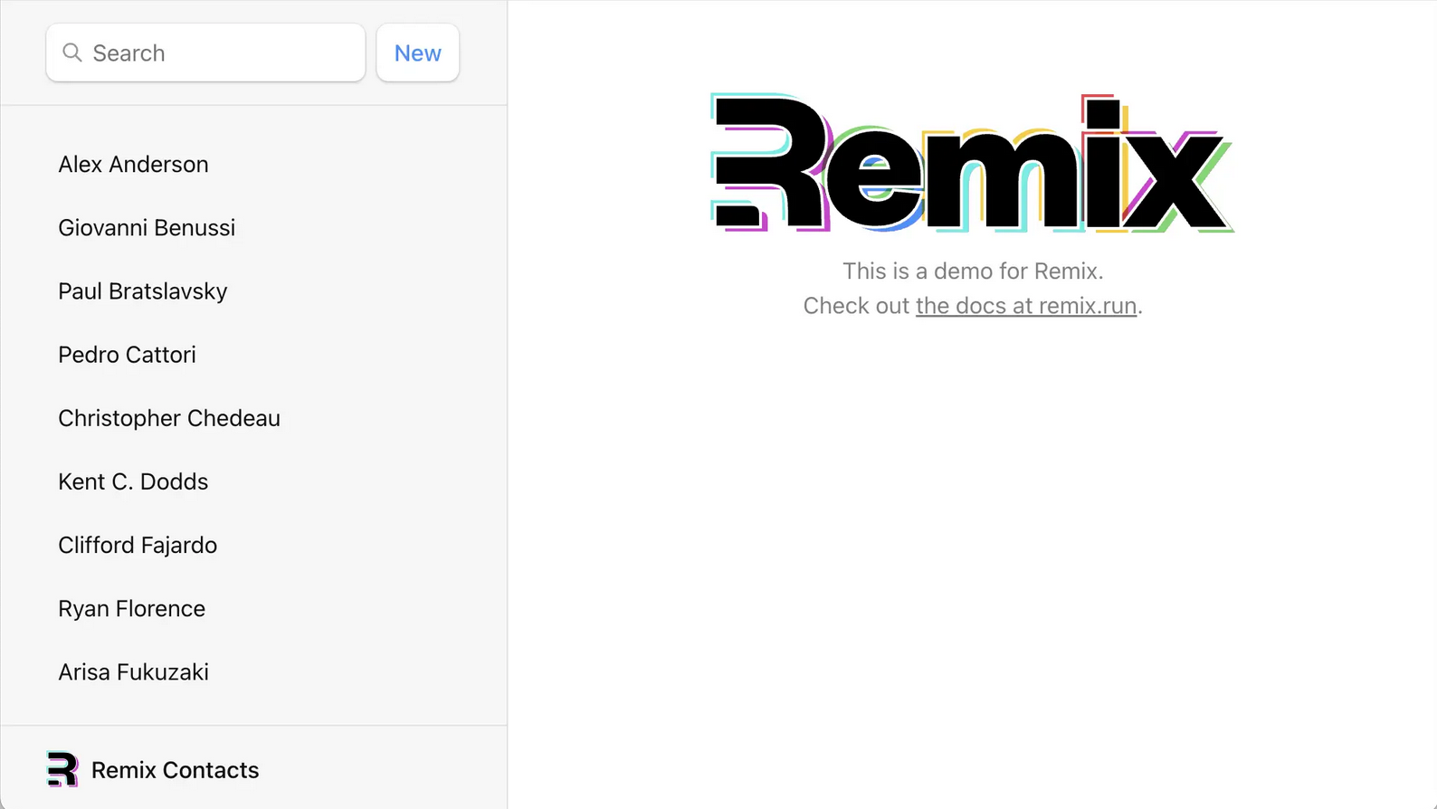 Default Remix landing page.