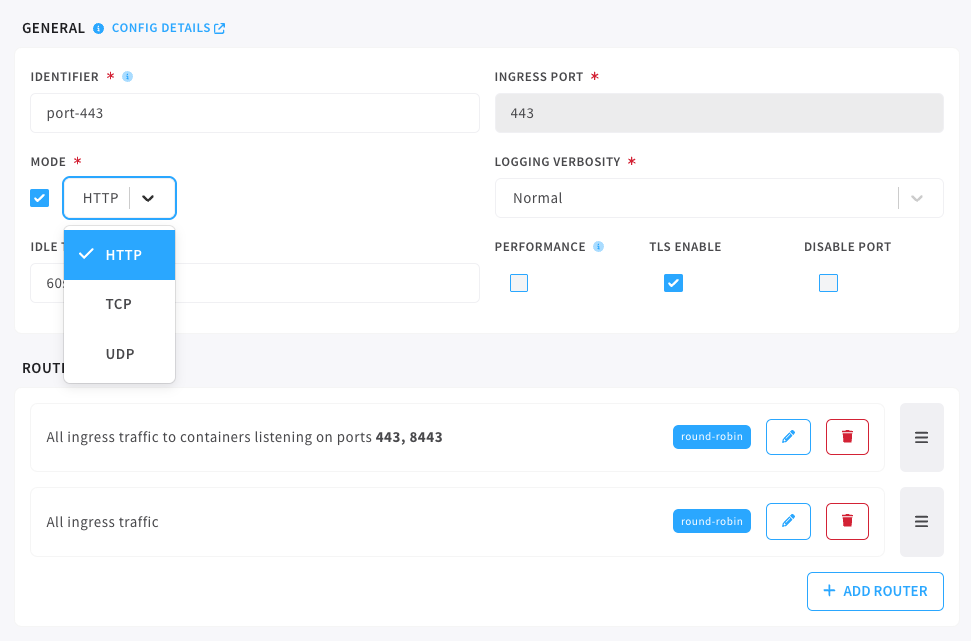 Load balancer configuration
